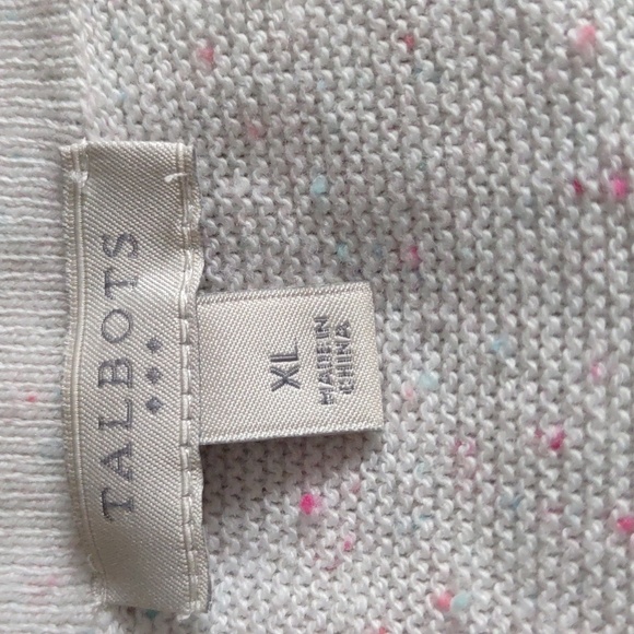 Talbot's Factory XL Speckled Knit Ruffle Hem Top - Picture 3 of 13